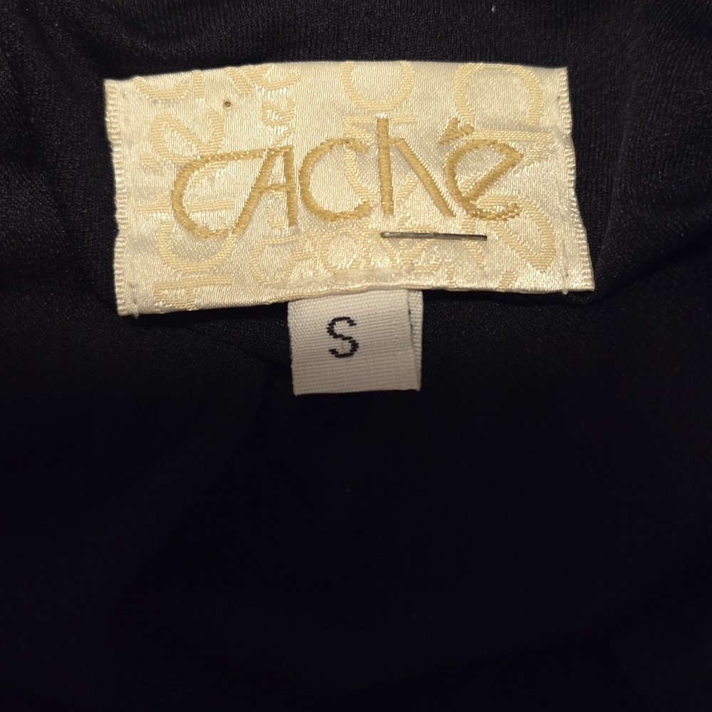 Vintage Cache Sequin Beaded Cocktail Black Dress Women's Small Y2k 90s - Picture 5 of 8